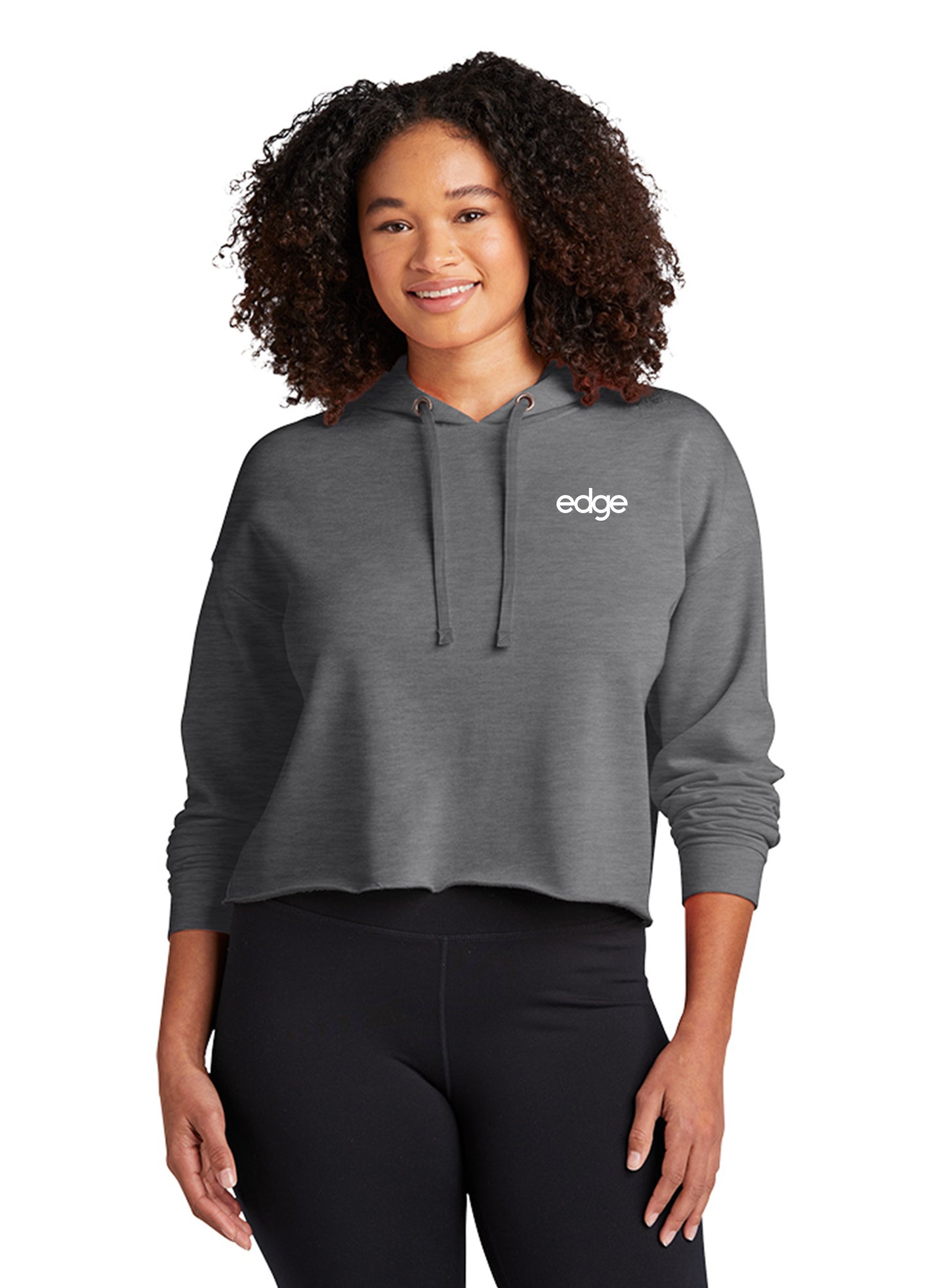 edge - Sport-Tek ® Ladies PosiCharge ® Tri-Blend Wicking Fleece Crop Hooded Pullover